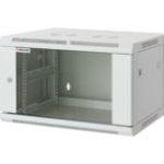 Intellinet Network Cabinet, Wall Mount (Standard), 12U, 450mm Deep, Grey, Assembled, Max 60kg, Metal & Glass Door, Back Panel, Removeable Sides, Suitable also for use on a desk or floor, 19", Parts for wall installation not included, Three Year Warranty