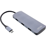InLine USB 3.2 Gen.2 Hub, 4x USB-C + 3x USB-A, PD 100W, aluminium, grey