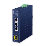 PLANET Industrial 3-Port RJ45 + netwerk media converter Blauw