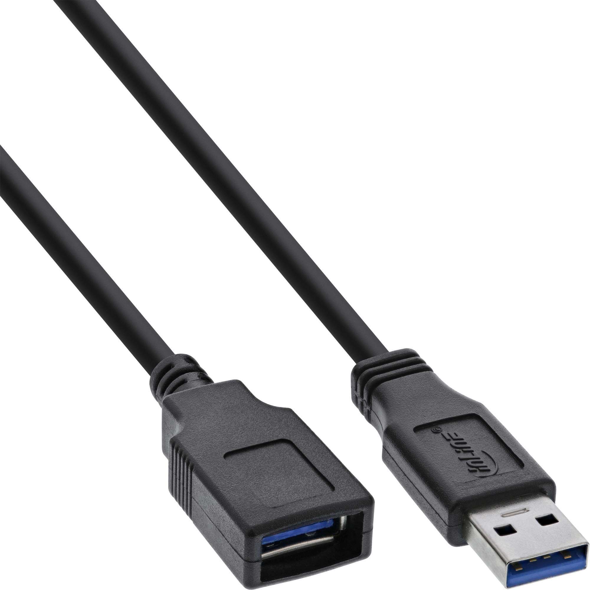 Image of InLine USB 3.2 Gen.1 Cable Type A male / Type B female, black, 2m