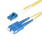 StarTech.com .com 15m (50ft) LC to SC (UPC) OS2 Single Mode Duplex Fiber Optic Cable, 9/125?m, Laser Optimized, 10G, Bend Insensitive, Low Insertion Loss - LSZH Fiber Patch Cord (SMLCSC-OS2-15M) - Patch cable - LC/UPC single-mode (M) to SC/UPC single-mode