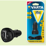 Varta 57931 101 401 oplader voor mobiele apparatuur MP3, MP4, Mobiele telefoon, Smartphone, Tablet Zwart Sigarettenaansteker Auto