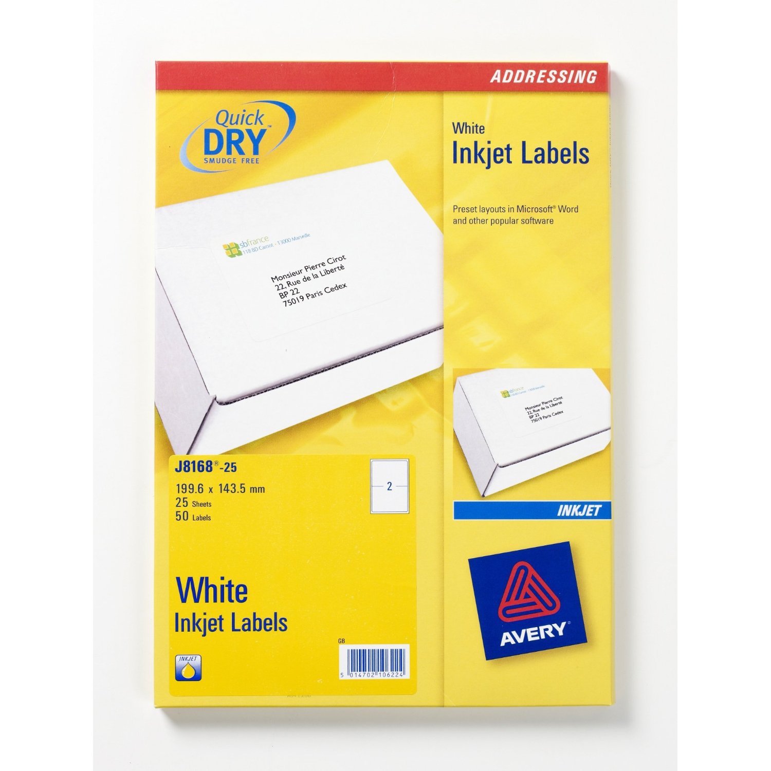 Photos - Other consumables Avery J8168-25 addressing label White