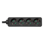 Deltaco GT-0420 power extension 1.5 m 4 AC outlet(s) Indoor Black