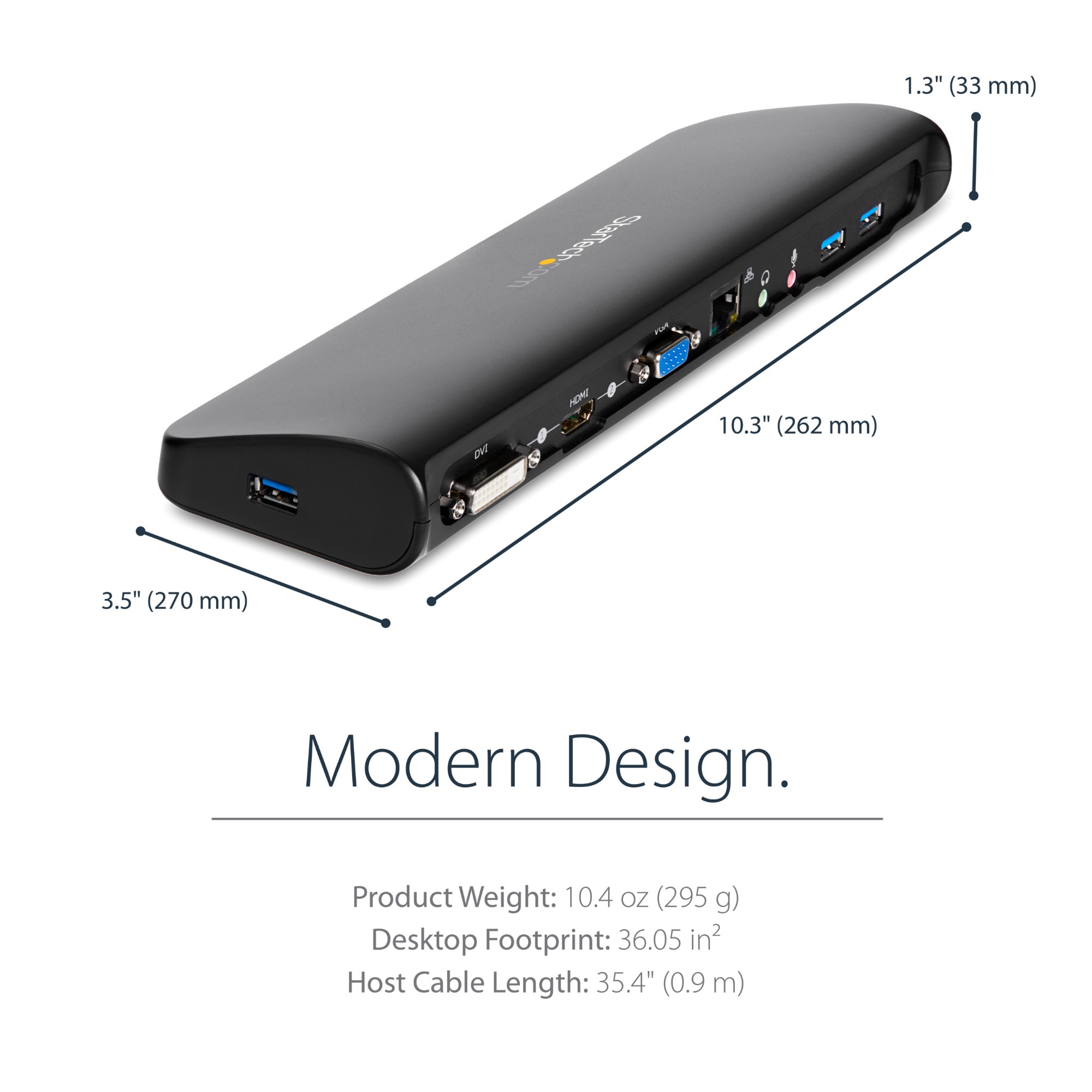 Startech Com Usb3sdockhdv Notebook Dock Port Replicator Wired Usb 3 2 Gen 1 3 1 Gen 1 Type B Black