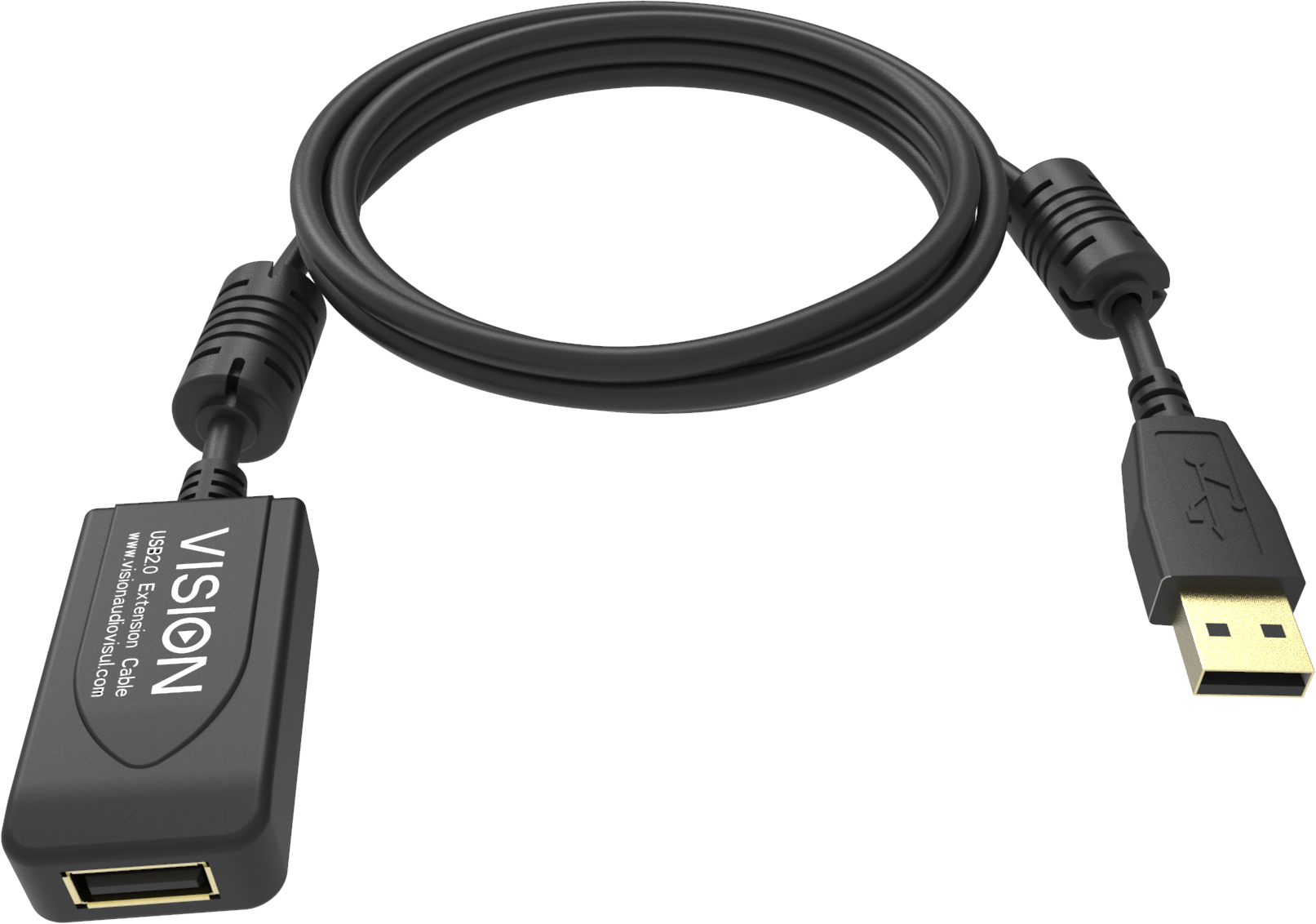 Image of Vision TC 5MUSBEXT+/BL- USB cable 5 m USB 2.0 USB A Black