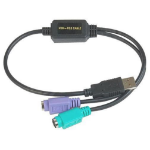 Datalogic ADP-203 Wedge to USB Adapter câble PS/2 0,5 m 2x 6-p Mini-DIN USB A Noir