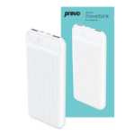 PREVO SP3012 Power bank,10000mAh Portable Fast Charging for Smart Phones, Tablets and Other Devices, Slim Design, Dual-Port with USB Type-C and Micro USB Connection, White