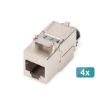 Digitus CAT 8.1 Keystone module, shielded, tool-free mounting connection - 4 pcs.