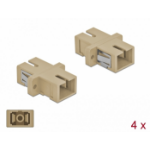 DeLOCK Optical Fiber Coupler SC Simplex female to SC Simplex female Multi-mode 4 pieces beige