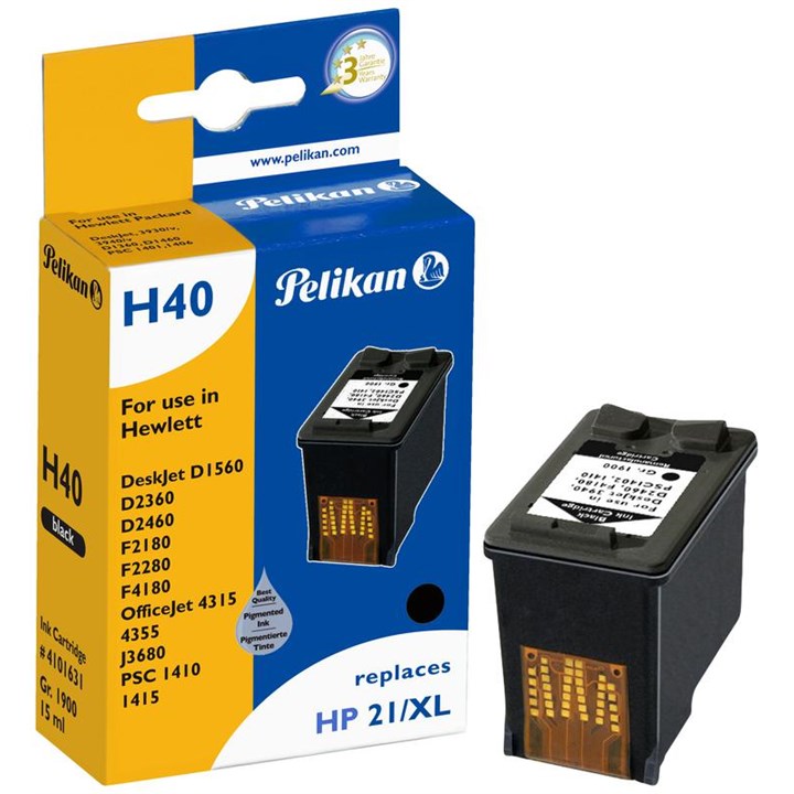 Image of Pelikan Ink Reman For HP 21XL Black (C9351Ce)