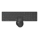 Rapoo 9800M keyboard Mouse included Universal USB + Bluetooth QWERTY Dark Grey