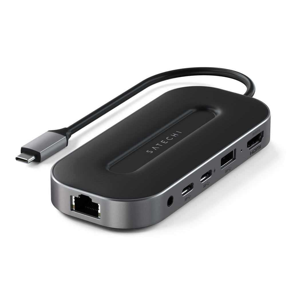 Satechi ST-U4MGEM laptop dock/port replicator Wired USB4 Black. Grey
