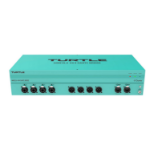 Turtle AV Mineola 4x4 Dante Audio Bridge. 8x XLR inputs with 48V Phantom Power, and 4x XLR outputs with locking etherCON network connector.