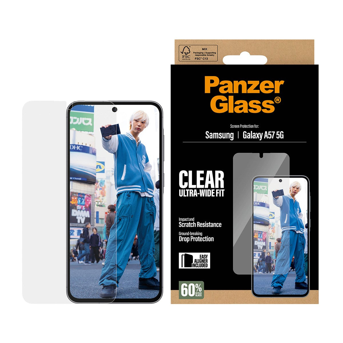 Panzerglass Screen Protector Ultra-Wide Fit - Clear - Samsung Galaxy A