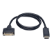 Tripp Lite P134-003 video cable adapter 39.4" (1 m) DisplayPort DVI-I Black