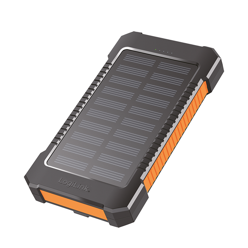 Image of LogiLink Mobile Power Bank, LiPo, 8.000mAh, solar, w/flashlight,...