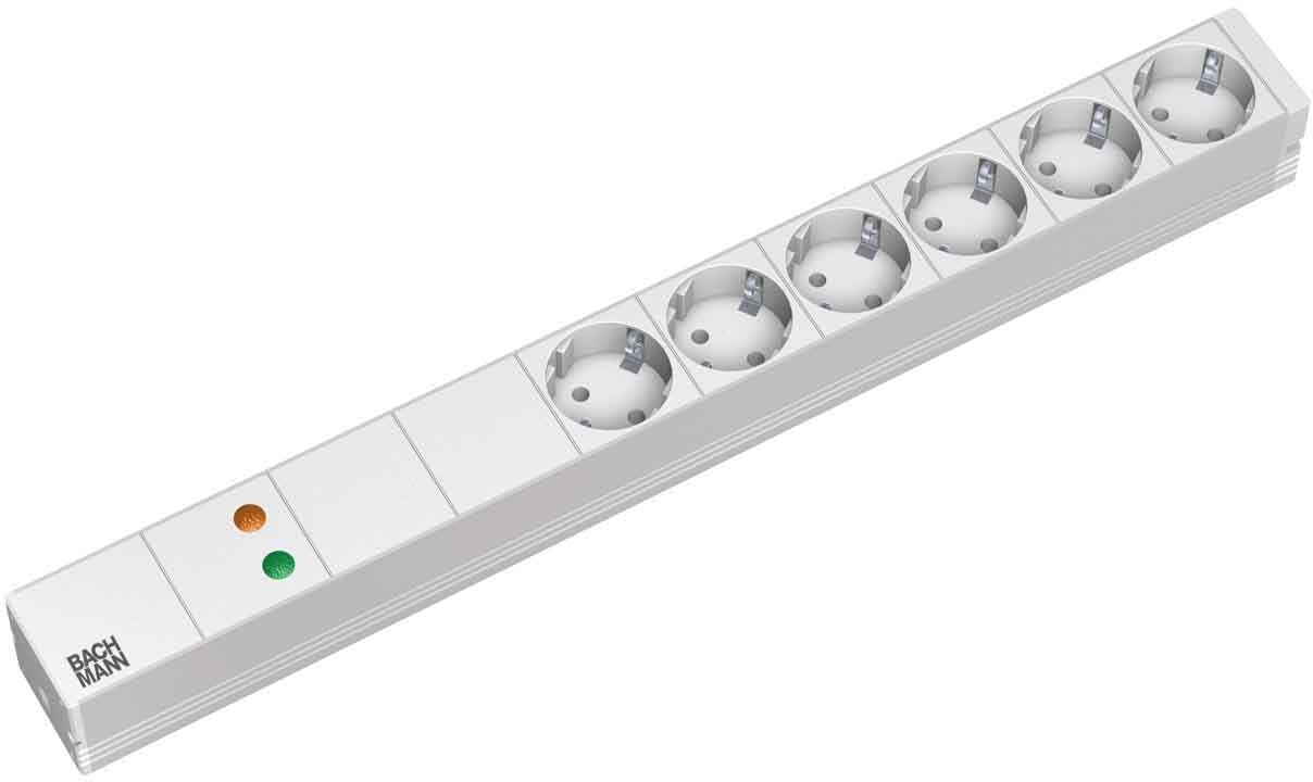 Image of Bachmann 5x Schuko, 2m power extension 6 AC outlet(s) Grey