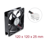 DeLOCK Axial Fan 48 V DC, 120 x 120 x 25 mm with 4 pin PWM fan connector female black