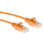 ACT Oranje 1 meter LSZH U/UTP CAT6 datacenter slimline patchkabel snagless met RJ45 connectoren
