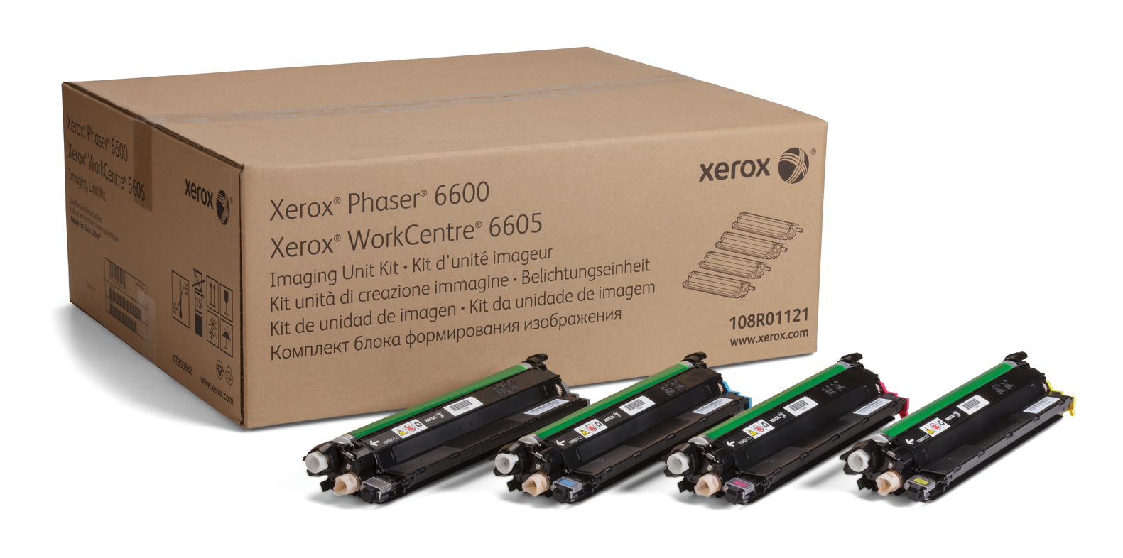 Xerox 108R01121 Drum kit multi pack Bk,C,M,Y, 4x60K pages Pack=4 for Xerox Phaser 6600/VersaLink C 400