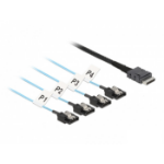 DeLOCK Cable OCuLink SFF-8611 > 4 x SATA 7 pin 0.5 m metal