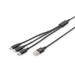 Digitus 3-in-1 USB charging cable, 1m