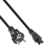 InLine power cable Type F German / "Mickey Mouse" notebook plug black 0.3m