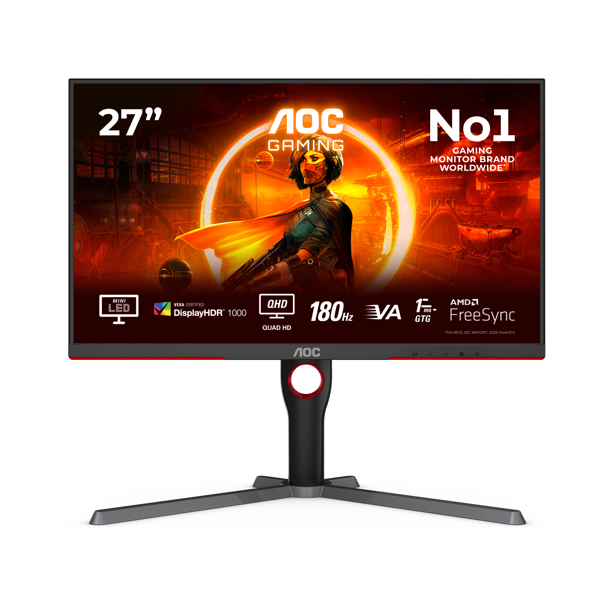 AOC G3 Q27G3XMN/BK computer monitor 68.6 cm (27") 2560 x 1440 pixels 2K Ultra HD LED Black, Red