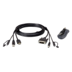 ATEN HDMI to DVI-D USB USB KVM Cable with Audio; 1,8M USB HDMI to DVI-D Secure KVM