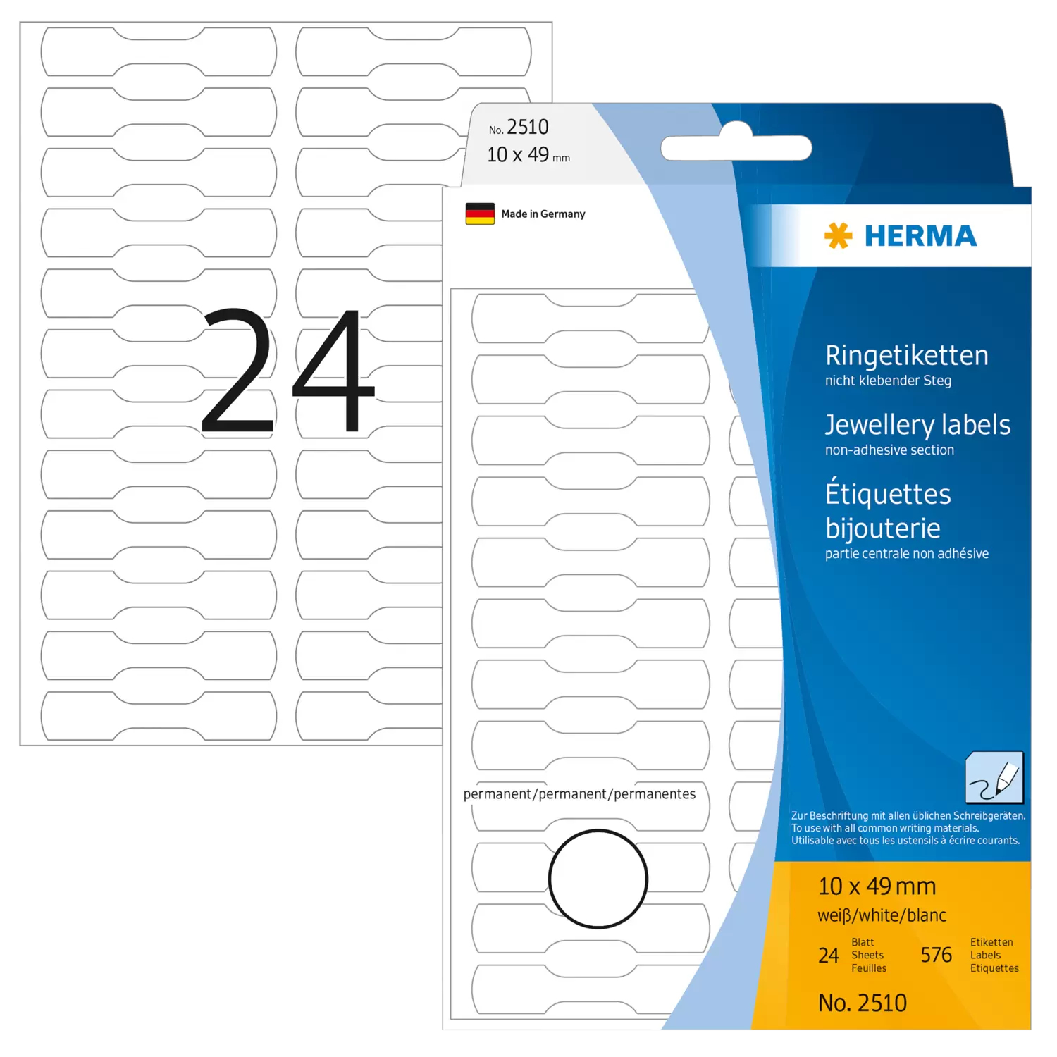 Image of HERMA Multi-purpose ring labels 10x49 mm white semi-circle...
