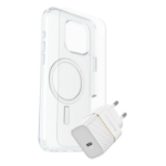 OtterBox Symmetry Series Clear for MagSafe + Premium Glass + Fast Charge Wall Charger USB-C 30W Type C voor Apple iPhone 16 Pro Max