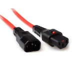 ACT Netsnoer C13 IEC Lock - C14 rood 1,5 m, PC1476
