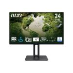 MSI Pro MP245PG 24 Inch Monitor, FHD (1920 x 1080), 100Hz, IPS, 1ms, 1x HDMI 1.4b, 1x DP 1.2a output, 1x D-Sub(VGA), Built-in Speakers, Anti-Glare, Anti-Flicker, Less Blue light, TÜV Certified, VESA, Kensington, 4-way adjustable stand, Black
