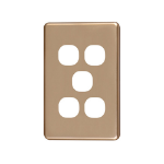 4Cabling 4C | Classic 5 Gang Switch Cover Plate - Gold