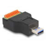 DeLOCK 66238 tussenstuk voor kabels USB Type-A 10 pin terminal block Zwart, Groen