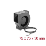 DeLOCK Radial Fan / Blower Fan 12 V DC 75 x 75 x 30 mm with 3 pin fan connector, black