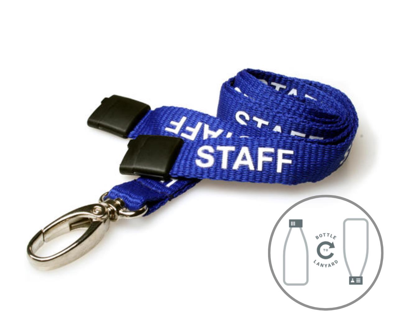 Image of Digital ID 15mm Recycled Royal Blue Staff Lanyards with Metal...