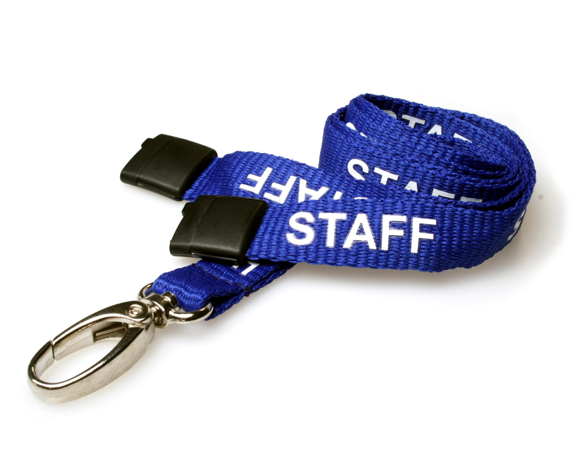 L-B-STAFFRBL DIGITAL ID 15mm Recycled Royal Blue Staff Lanyards with Metal Lobster Clip (Pack of 100)