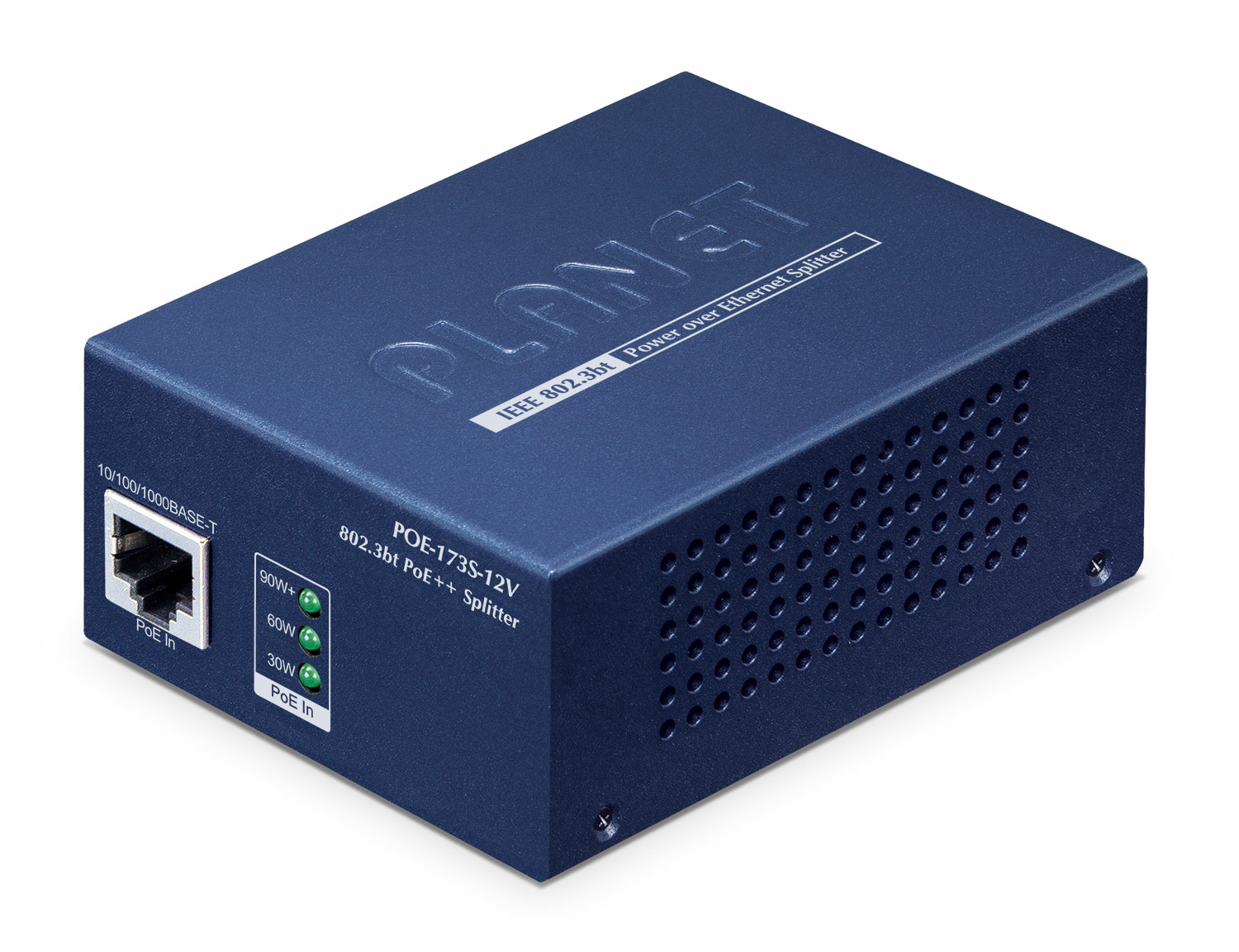 PLANET POE-173S-12V network splitter Power over Ethernet (PoE) Blue
