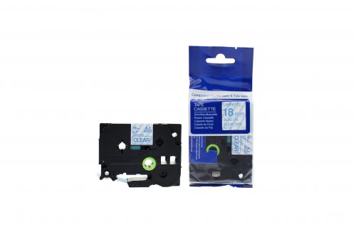CTS Compatible Brother P-Touch TZe-143 Blue on Clear also for TZ-143 Label Cassette