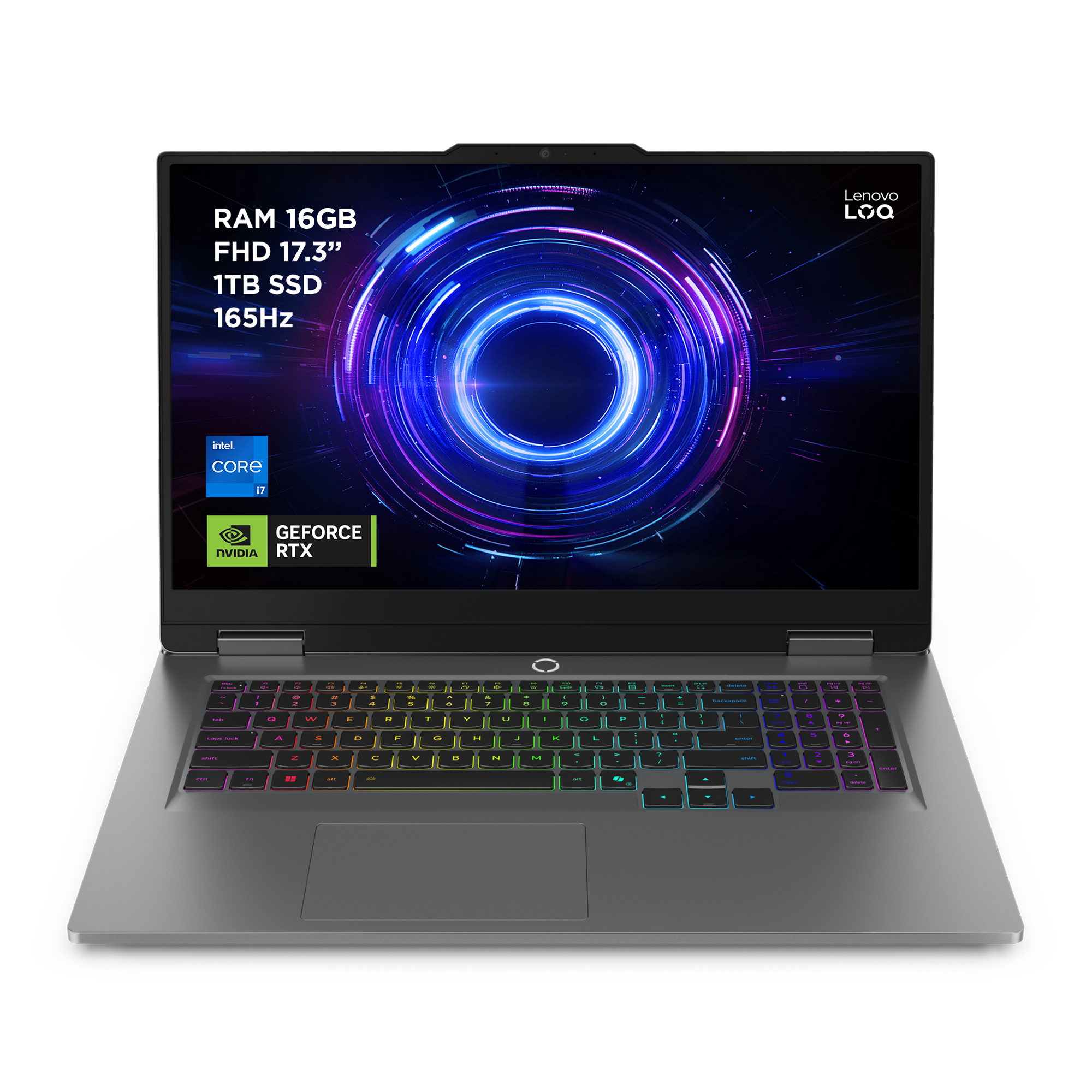 Lenovo LOQ 17IRX10 Intel® Core™ i7 i7-13650HX Laptop 43.9 cm (17.3") Full HD 16 GB DDR5-SDRAM 1 TB SSD NVIDIA GeForce RTX 5060 Wi-Fi 6 (802.11ax) Windows 11 Home English Grey