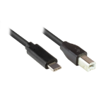 Alcasa 2510-CB005 USB cable USB 2.0 0.5 m USB C USB B Black