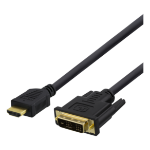 Deltaco HDMI-112D video cable adapter 2 m HDMI Type A (Standard) DVI Black