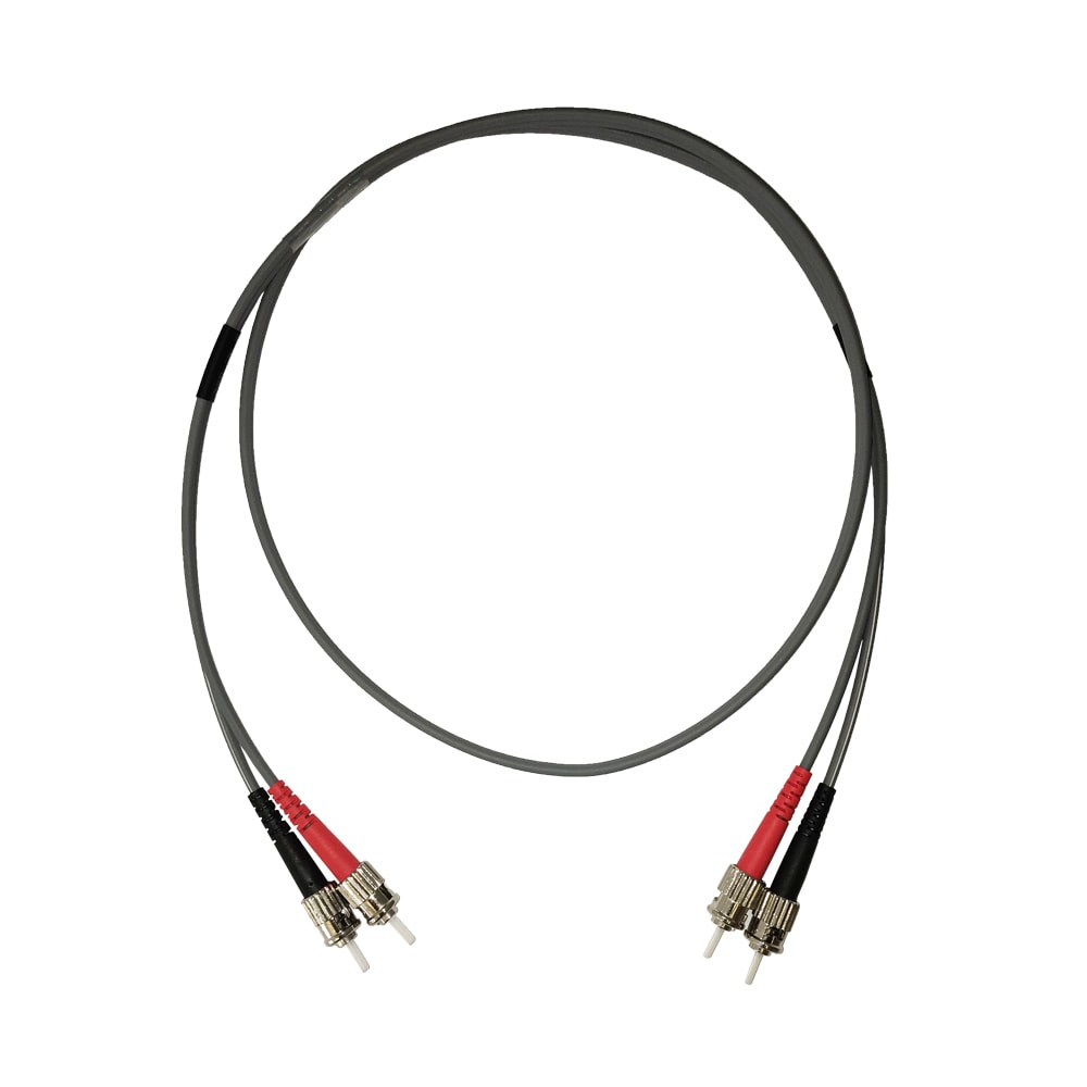 Videk 62.5/125 OM1 ST to ST Duplex Fibre Optic Patch Cable Grey 3Mtr