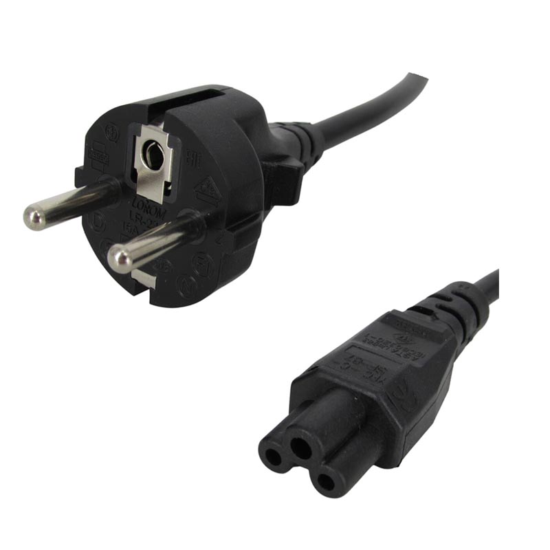 Image of FDL 2M STRAIGHT EUROPEAN MAINS PLUG TO C5 CLOVER LEAF SOCKET CBL