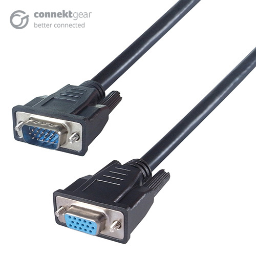 connektgear 2m VGA Monitor Extension Cable - Male to Female - Fully Wired