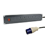 Videk PDU Horizontal 6 x UK Mains to 16 Amp Commando Plug 3m