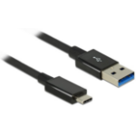 DeLOCK 1m USB 3.1 Gen 2 Type-C/Type-A USB cable USB 3.2 Gen 2 (3.1 Gen 2) USB A USB C Black