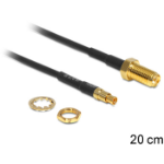 DeLOCK 88483 coaxial cable RG-174 0.2 m RP-SMA TS-9 Black